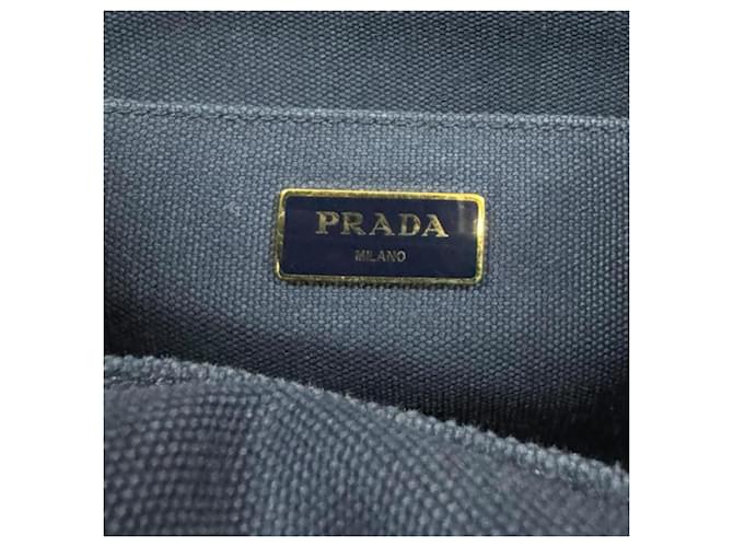 Borsa tote a tracolla Canapa Prada Blu navy - vista 9