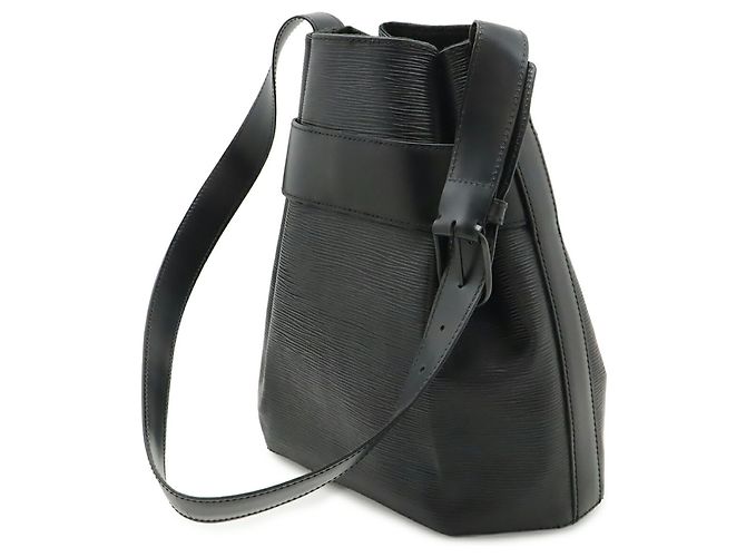 Borsa a Spalla Louis Vuitton Epi Sac Depaule PM Nero - vista 3