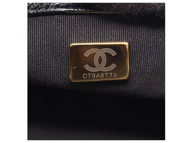 Borsa a tracolla Chanel Matelassé in pelle di vitello martellata nera Nero - vista 5