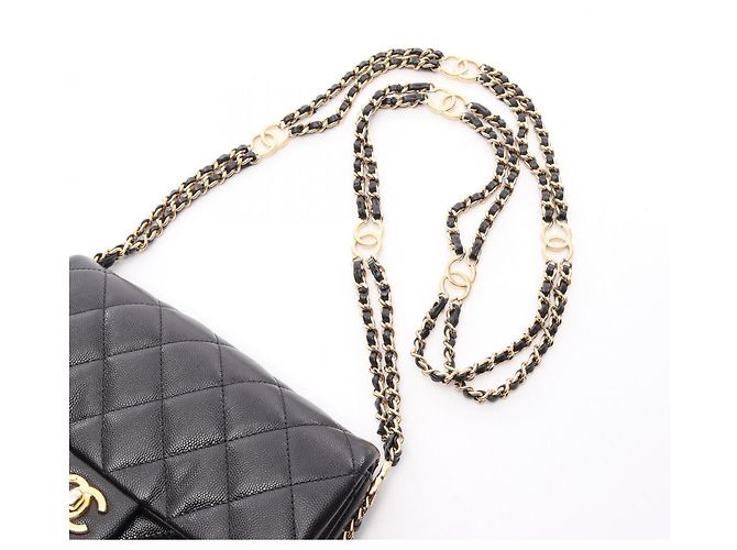 Borsa a tracolla Chanel Matelassé in pelle di vitello martellata nera Nero - vista 7