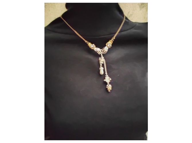 Set coordinato collana e orecchini con motivo mano e teschio Alexander McQueen Porpora Silver hardware Gold hardware - vista 8
