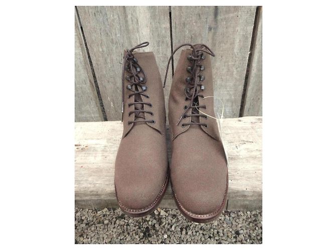 Botas Jil Sander de lona y cuero estado nuevo Castaño - vista 4