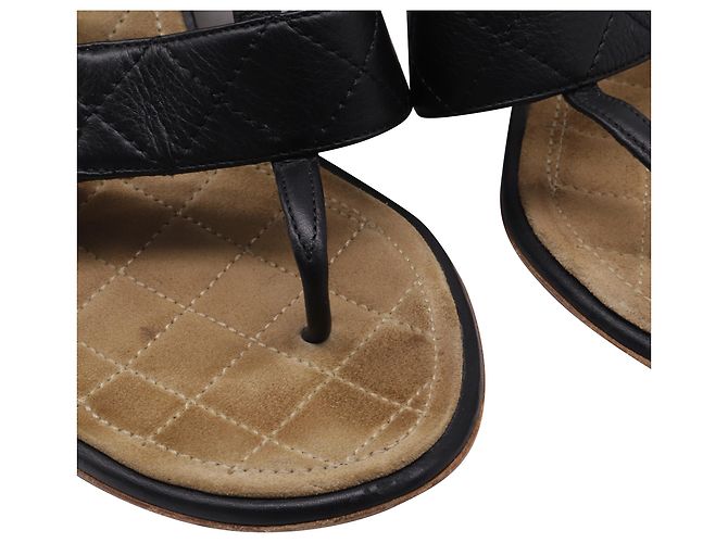 Timeless Sandali slingback Chanel con logo Interlocking CC in pelle di agnello nera Nero - vista 9