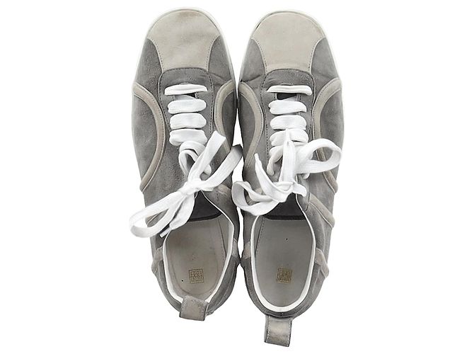 Sneakers con lacci Totême in scamosciato grigio - vista 3
