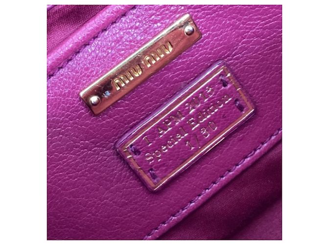 Borsa a tracolla con catena Miu Miu in pelle bordeaux Rosso Bordò - vista 14