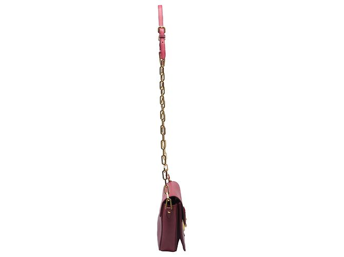 Borsa a tracolla con catena Miu Miu in pelle bordeaux Rosso Bordò - vista 3