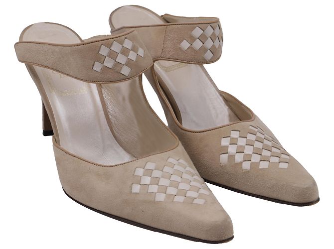 Sandali intrecciati Dior in scamosciato beige - vista 3