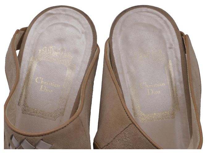 Sandali intrecciati Dior in scamosciato beige - vista 6