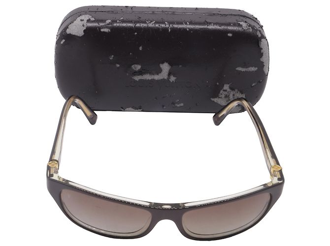 Gafas de sol Louis Vuitton Z0022W de montura rectangular en acetato marrón Impresión de pitón - vista 6