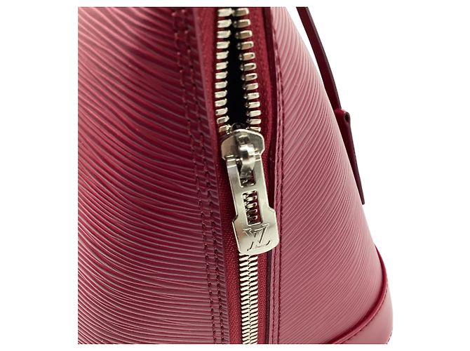 Borsa Alma MM Louis Vuitton in pelle Epi bordeaux Rosso Bordò - vista 13