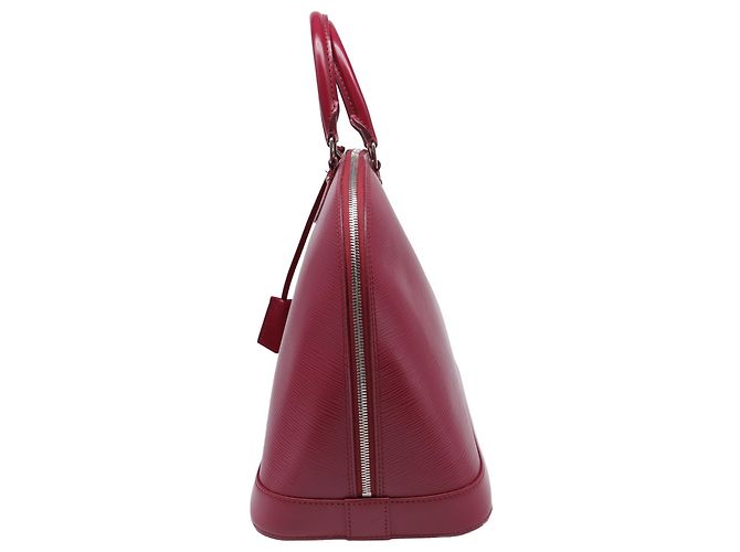Borsa Alma MM Louis Vuitton in pelle Epi bordeaux Rosso Bordò - vista 3