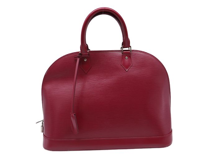 Borsa Alma MM Louis Vuitton in pelle Epi bordeaux Rosso Bordò - vista 4