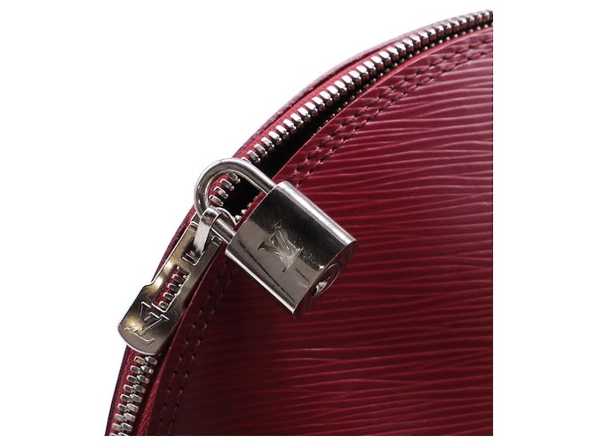Borsa Alma MM Louis Vuitton in pelle Epi bordeaux Rosso Bordò - vista 8