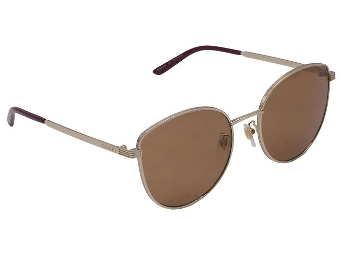 Occhiali da Sole Gucci Round Tinted in Metallo Oro D'oro - vista 2