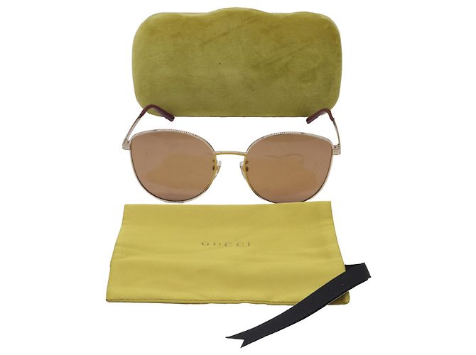 Occhiali da Sole Gucci Round Tinted in Metallo Oro D'oro - vista 6