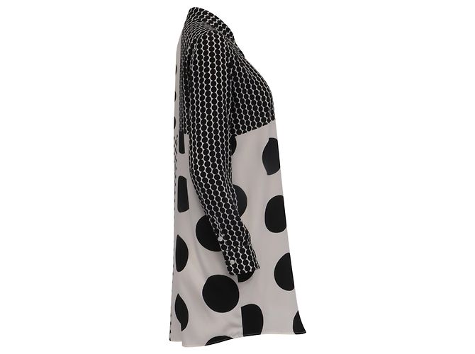Sportmax Polka Dot Hemdkleid aus mehrfarbiger Seide Mehrfarben - Ansicht 3