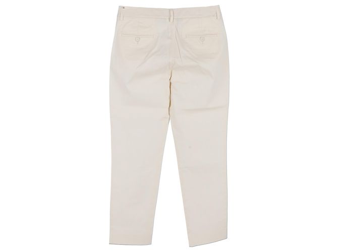 Pantalones de pierna recta Weekend Max Mara en algodón blanco Crudo - vista 2