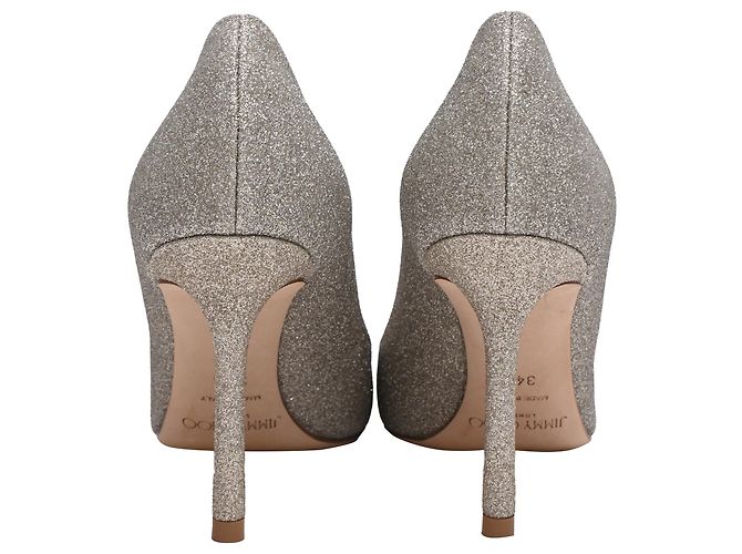 Décolleté Romy di Jimmy Choo in glitter argento Metallico - vista 3