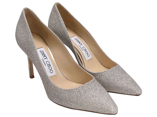 Décolleté Romy di Jimmy Choo in glitter argento Metallico - vista 4