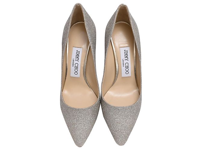 Décolleté Romy di Jimmy Choo in glitter argento Metallico - vista 5