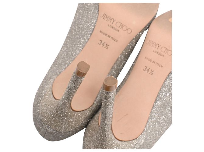 Décolleté Romy di Jimmy Choo in glitter argento Metallico - vista 7