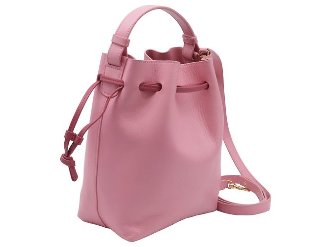Borsa a secchiello con coulisse Mansur Gavriel Confetti in pelle rosa Marrone - vista 2
