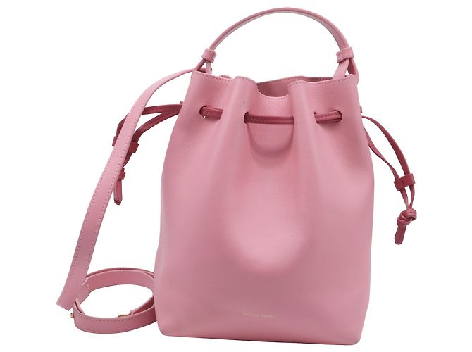 Borsa a secchiello con coulisse Mansur Gavriel Confetti in pelle rosa Marrone - vista 4