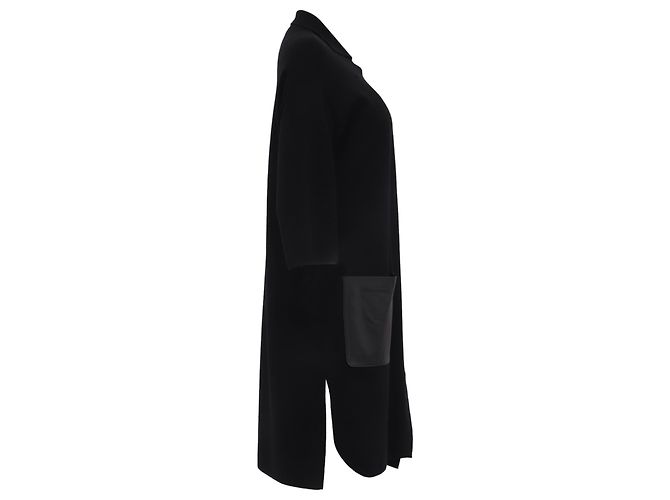 Casaco de abotoamento simples com bolsos em seda preta Max Mara Studio Preto - vista 3