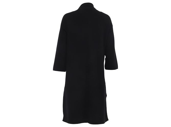 Casaco de abotoamento simples com bolsos em seda preta Max Mara Studio Preto - vista 4