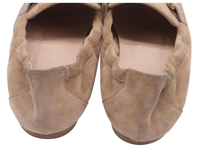 Mocassini Tod's Double T in scamosciato beige - vista 10