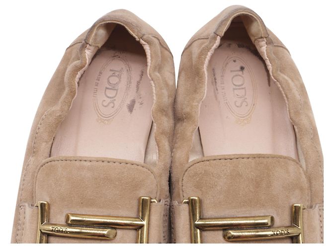 Mocassini Tod's Double T in scamosciato beige - vista 8