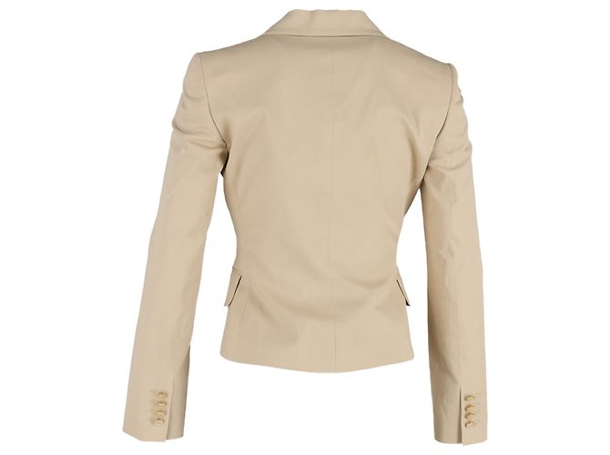 Blazer de botonadura sencilla Dolce & Gabbana en algodón beige - vista 3