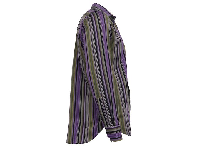 Camicia con bottoni a righe Etro in cotone multicolore - vista 3