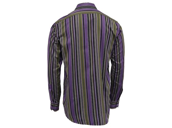 Camicia con bottoni a righe Etro in cotone multicolore - vista 4