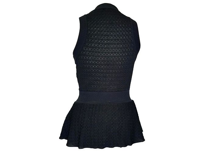 Regata Missoni com decote halter e peplum em viscose preta Preto - vista 2