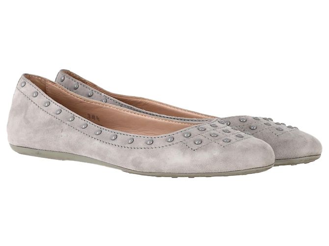 Ballerine con borchie Tod's in scamosciato grigio - vista 4