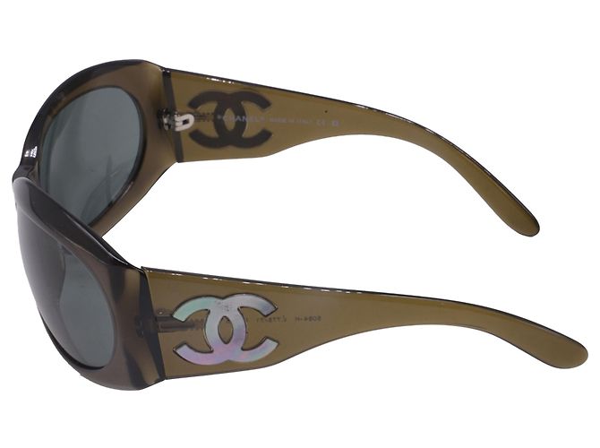 Timeless Gafas de sol Chanel Interlocking C 5084H en acetato oliva Castaño Roja - vista 5