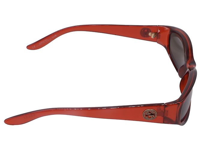Gafas de sol Gucci GG2566/S Interlocking G en acetato rojo Roja - vista 3