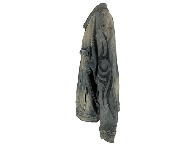Balenciaga Y2K Oversized Jacket in Light Blue Denim - view 2
