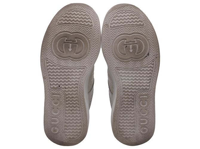 Sneakers basse Gucci GG in pelle bianca goffrata Bianco - vista 6