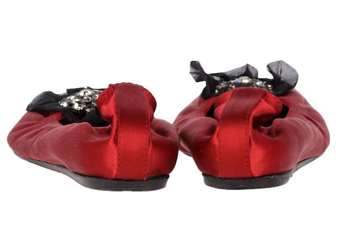 Ballerine Lanvin con spilla in raso rosso - vista 5
