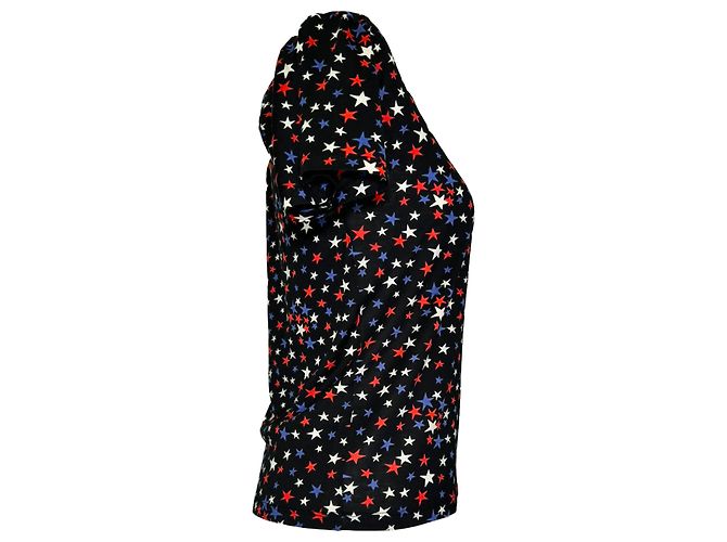 T-shirt Saint Laurent con stampa a stelle in cotone multicolore - vista 2
