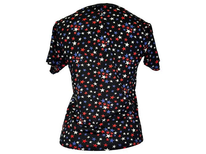 T-shirt Saint Laurent con stampa a stelle in cotone multicolore - vista 3