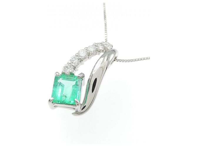Autre Marque Collana con Smeraldo e Diamanti Au750 Verde - vista 3