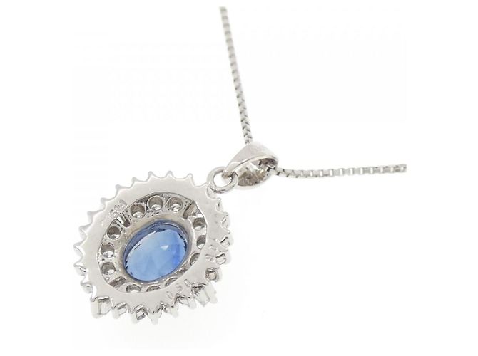 Autre Marque Collana in platino e zaffiro Pt900 Pt850 Blu - vista 4