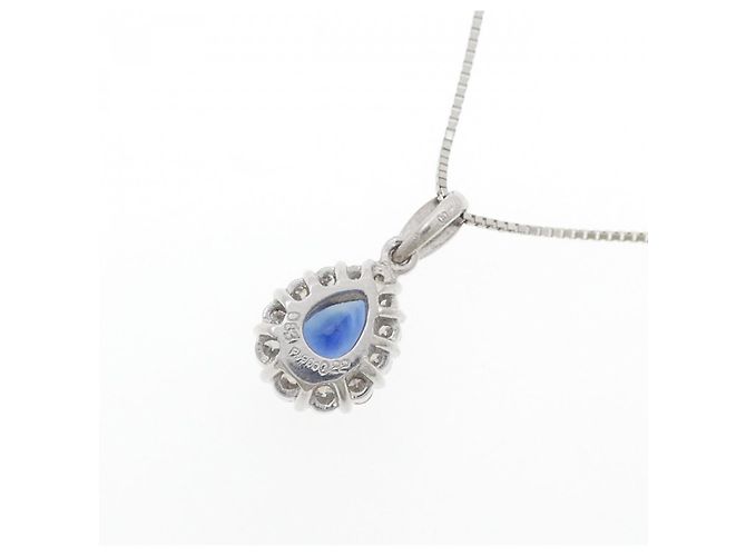 Autre Marque Collana in Zaffiro e Diamante Pt900 Pt850 Argento - vista 4