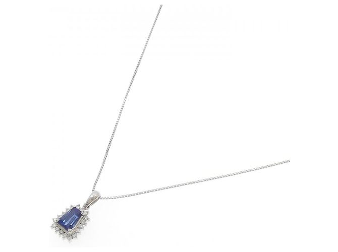Autre Marque Collana in platino e zaffiro Pt900 Pt850 Argento - vista 2
