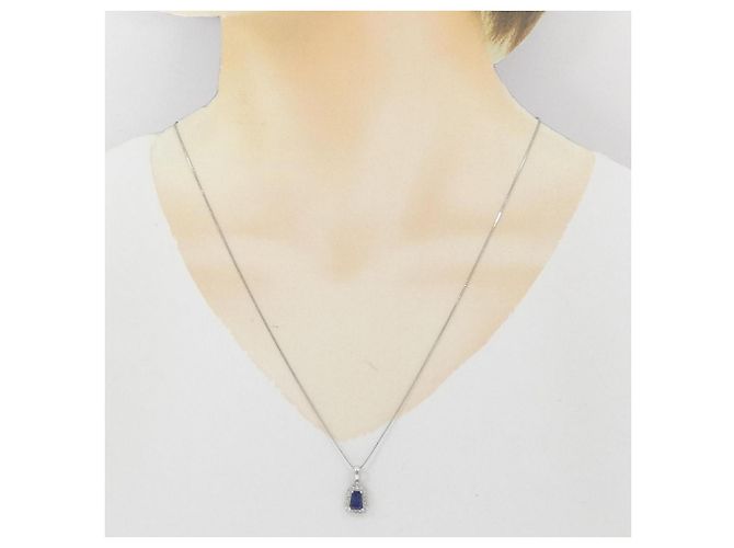 Autre Marque Collana in platino e zaffiro Pt900 Pt850 Argento - vista 6