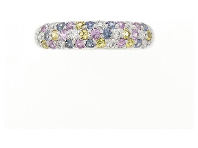 Autre Marque Anillo Ponte Vecchio Piccolini Au750 de Zafiro y Diamante Plata - vista 2