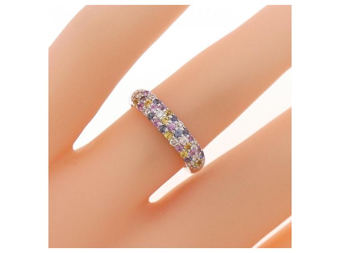 Autre Marque Anillo Ponte Vecchio Piccolini Au750 de Zafiro y Diamante Plata - vista 5